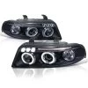 00-01 Audi A4 Euro Style Halo Projector Headlights - Black -Professional Auto Parts Store 00 01 audi a4 euro style halo projector headlights black 191