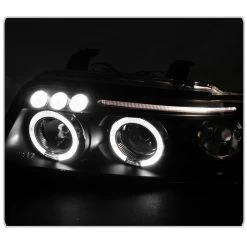 00-01 Audi A4 Euro Style Halo Projector Headlights - Black -Professional Auto Parts Store 00 01 audi a4 euro style halo projector headlights black 197