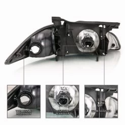 Professional Auto Parts Store -Professional Auto Parts Store 00 02 chevy cavalier factory style headlights black 77