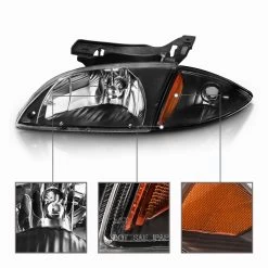 00-02 Chevy Cavalier Factory Style Headlights - Black 13 00-02 Chevy Cavalier Factory Style Headlights - Black -Professional Auto Parts Store 00 02 chevy cavalier factory style headlights black 83