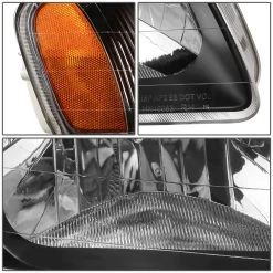 00-02 Hyundai Accent Headlight Assembly (Driver & Passenger Side) - Black Amber -Professional Auto Parts Store 00 02 hyundai accent headlight assembly driver passenger side black amber 107
