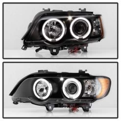 00-03 BMW E53 X5 Angel Eye Halo Projector Headlights - Black -Professional Auto Parts Store 00 03 bmw e53 x5 angel eye halo projector headlights black 138