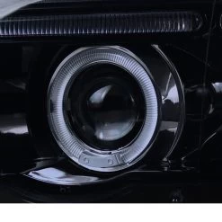 01-03 BMW E53 X5 [Halogen Model] Angel Eye Halo Projector Headlights - Gloss Black -Professional Auto Parts Store 01 03 bmw e53 x5 halogen model angel eye halo projector headlights gloss black 107