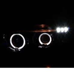 01-03 BMW E53 X5 [Halogen Model] Angel Eye Halo Projector Headlights - Gloss Black -Professional Auto Parts Store 01 03 bmw e53 x5 halogen model angel eye halo projector headlights gloss black 113