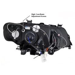 01-03 BMW E53 X5 [Halogen Model] Angel Eye Halo Projector Headlights - Gloss Black -Professional Auto Parts Store 01 03 bmw e53 x5 halogen model angel eye halo projector headlights gloss black 116