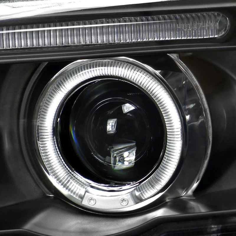 HID Combo 00-03 BMW X5 E53 Angel Eye Halo LED Projector Headlights - Black 5 HID Combo 00-03 BMW X5 E53 Angel Eye Halo LED Projector Headlights - Black - Image 3