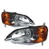 01-03 Honda Civic Sedan & Coupe JDM Style Crystal Headlights - Smoked 2 01-03 Honda Civic Sedan & Coupe JDM Style Crystal Headlights - Smoked -Professional Auto Parts Store 01 03 honda civic 2 4 door amber corner crystal headlights smoked 39
