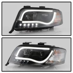 02-04 Audi A6 S6 LED DRL Light-Tube Projector Headlights - Black 13 02-04 Audi A6 S6 LED DRL Light-Tube Projector Headlights - Black -Professional Auto Parts Store 02 04 audi a6 s6 rs6 led drl light tube projector headlights black 117