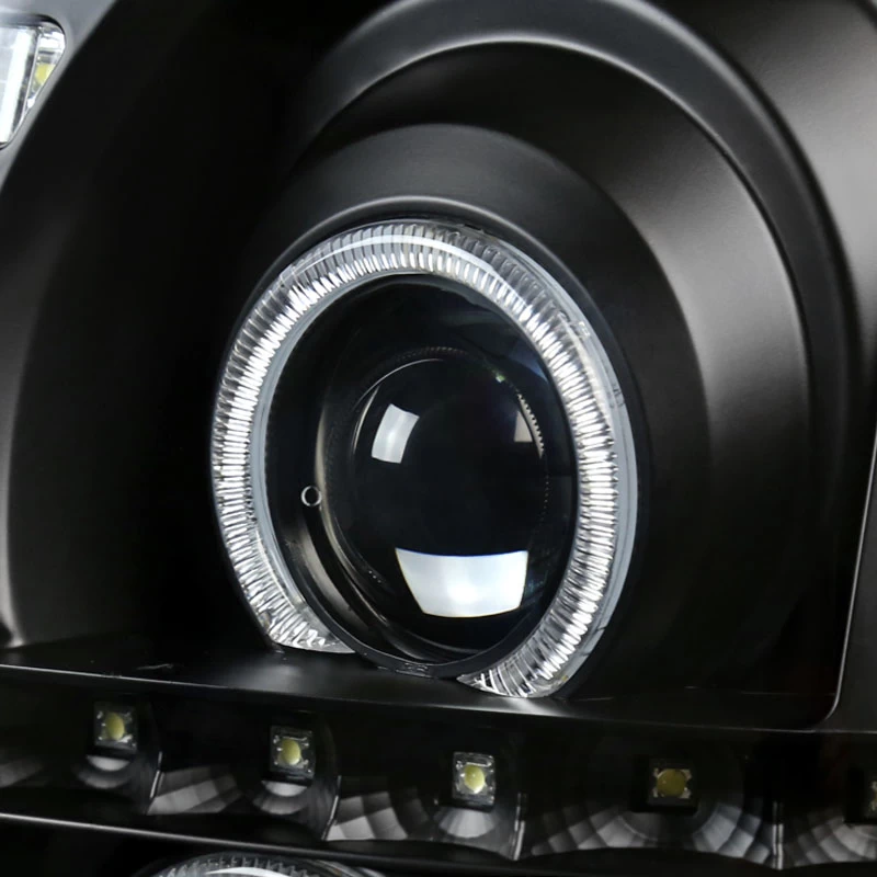HID Combo 02-06 Cadillac Escalade LED Strip Halo Projector Headlights - Black 5 HID Combo 02-06 Cadillac Escalade LED Strip Halo Projector Headlights - Black - Image 3