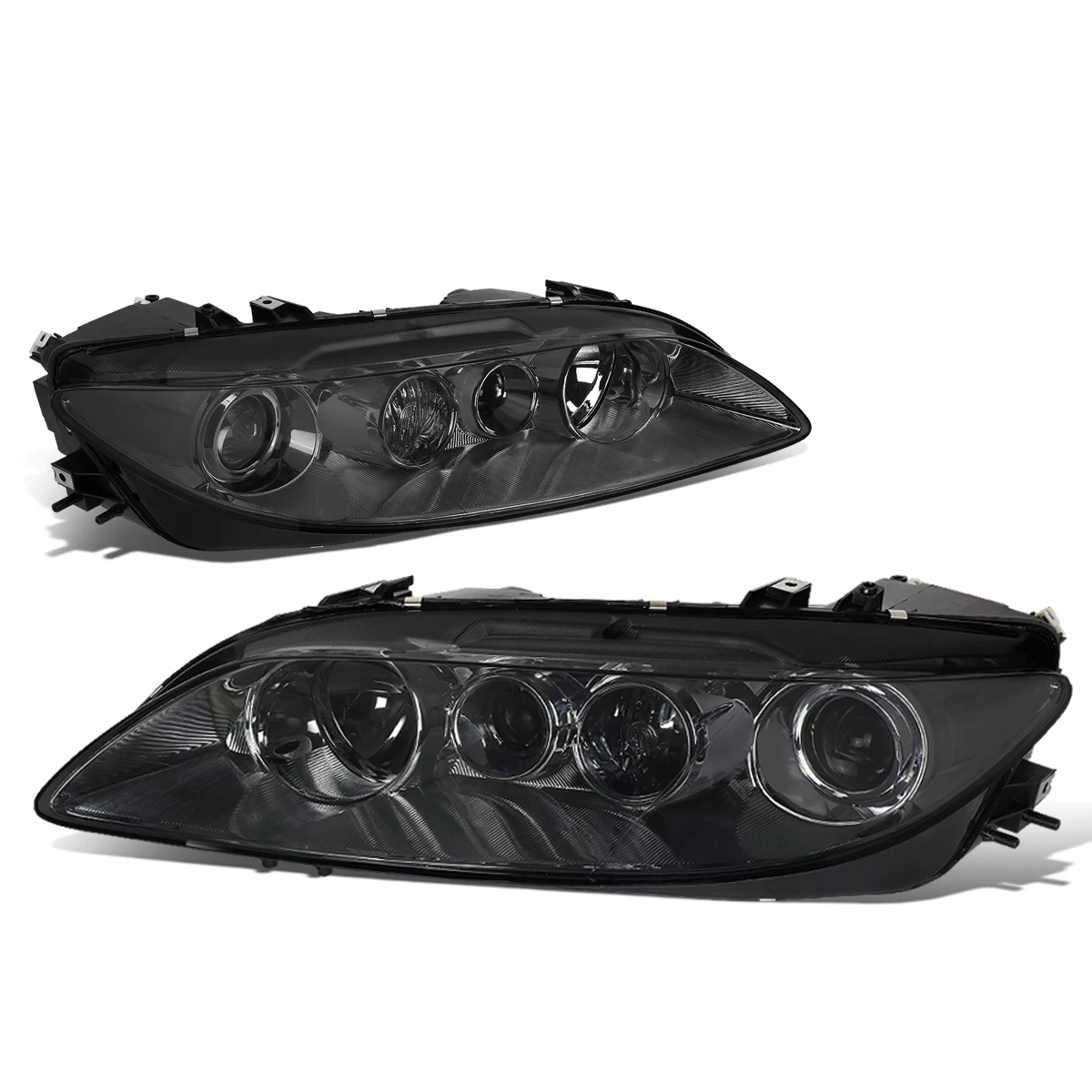 03-05 Mazda 6 Factory Style Replacement Headlights - Smoked / Clear 5 03-05 Mazda 6 Factory Style Replacement Headlights - Smoked / Clear - Image 3