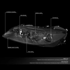 03-05 Mazda 6 Factory Style Replacement Headlights - Smoked / Clear 14 03-05 Mazda 6 Factory Style Replacement Headlights - Smoked / Clear -Professional Auto Parts Store 03 05 mazda 6 factory style replacement headlights smoked clear 105