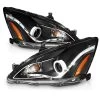 CG 03-07 Honda Accord Angel Eye Halo Euro Projector Headlights - Black -Professional Auto Parts Store 03 07 honda accord angel eye halo euro projector headlights black 52