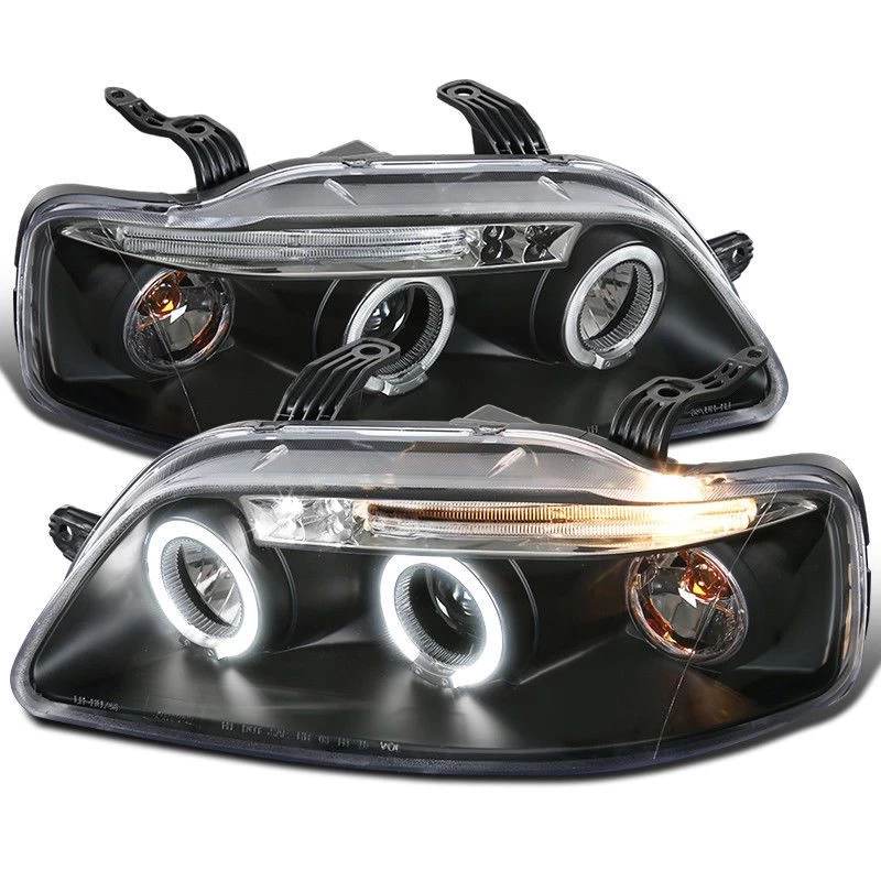 2004-2006 Chevy Aveo Angel Eye Halo & LED DRL Projector Headlights - Black 3 2004-2006 Chevy Aveo Angel Eye Halo & LED DRL Projector Headlights - Black