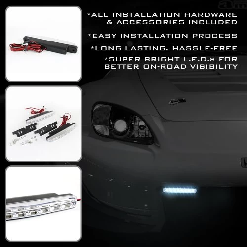 2004-2006 Chevy Aveo Angel Eye Halo & LED DRL Projector Headlights - Black 11 2004-2006 Chevy Aveo Angel Eye Halo & LED DRL Projector Headlights - Black - Image 9