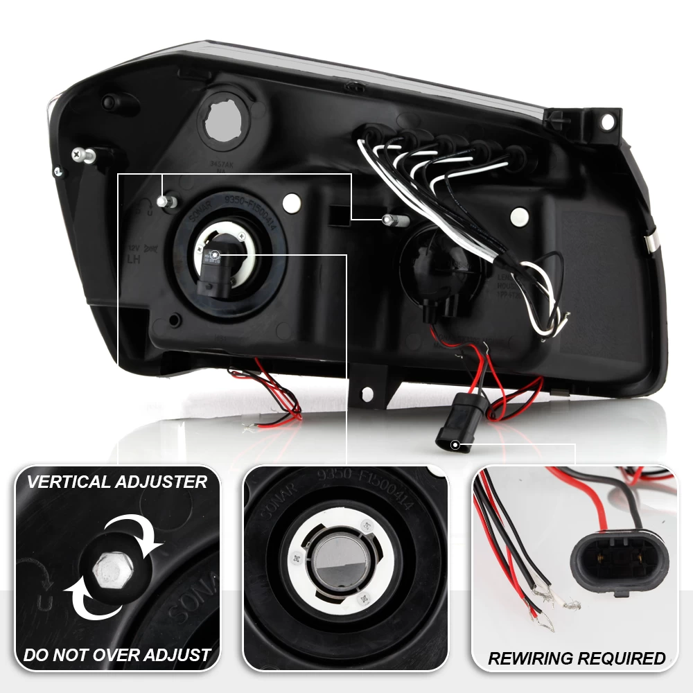 05-07 Dodge Magnum Angel Eye Halo & LED Projector Headlights - Smoked 5 05-07 Dodge Magnum Angel Eye Halo & LED Projector Headlights - Smoked - Image 3