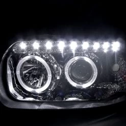 05-07 Ford Escape Angel Eye Halo & LED DRL Projector Headlights - Chrome -Professional Auto Parts Store 05 07 ford escape angel eye halo led drl projector headlights chrome 270