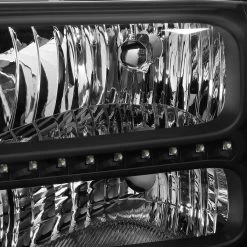 05-07 Ford F250 F350 Super Duty LED Crystal Headlights - Black -Professional Auto Parts Store 05 07 ford f250 f350 super duty led crystal headlights black 130