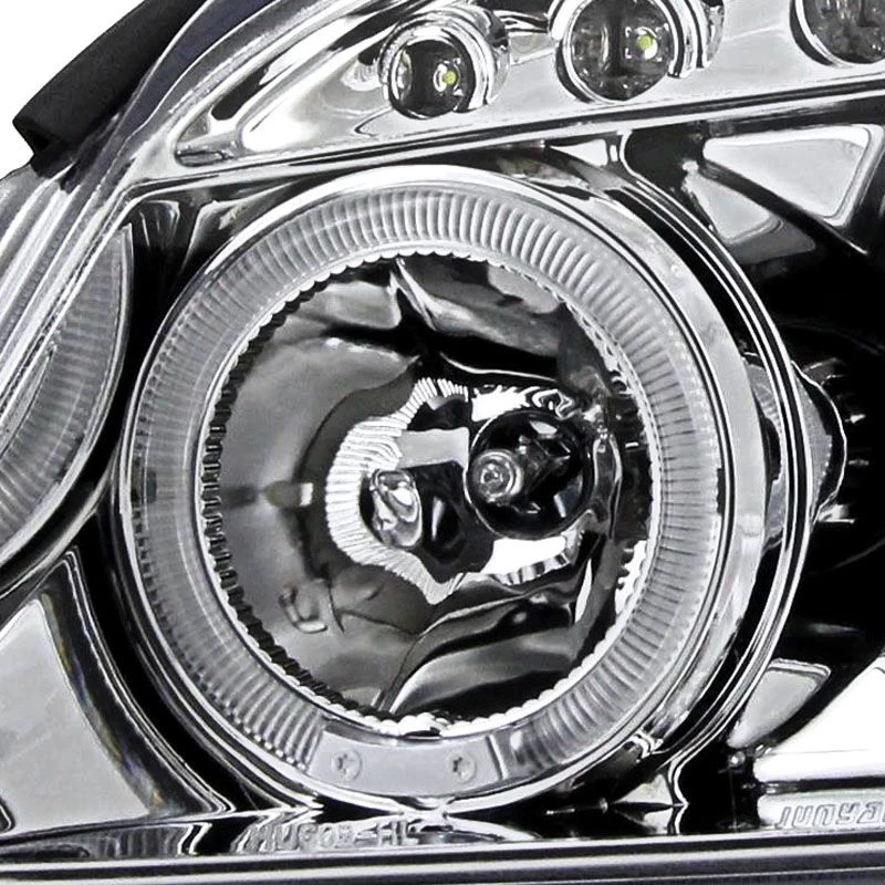 HID Combo 05-10 Chevy Cobalt / Pursuit / G5 Angel Eye Halo LED Projector Headlights - Chrome 4 HID Combo 05-10 Chevy Cobalt / Pursuit / G5 Angel Eye Halo LED Projector Headlights - Chrome - Image 2