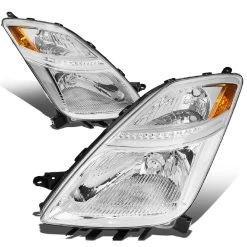 06-09 Toyota Prius [Halogen Model] OE-Style Replacement Headlights - Chrome / Amber -Professional Auto Parts Store 06 09 toyota prius halogen model oe style replacement headlights chrome amber 103