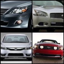 08-12 Ford Escape Angel Eye Halo & LED Strip Projector Headlights - Chrome -Professional Auto Parts Store 07 12 ford escape angel eye halo led strip projector headlights chrome 100