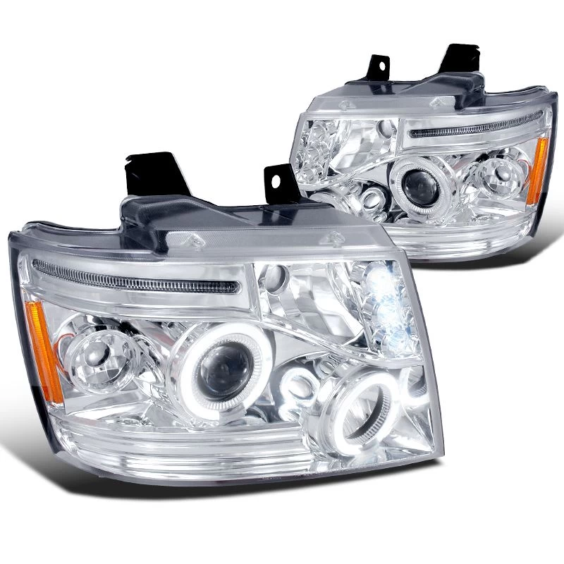 07-14 Chevy Suburban / Tahoe / Avalanche LED Halo Projector Headlights - Chrome 3 07-14 Chevy Suburban / Tahoe / Avalanche LED Halo Projector Headlights - Chrome