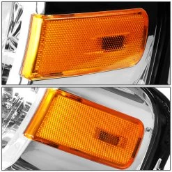 HID Combo 07-14 Ford Expedition U324 OEM-Style Crystal Headlights - Chrome Amber -Professional Auto Parts Store 07 14 ford expedition oe style replacement headlight set chrome amber 121