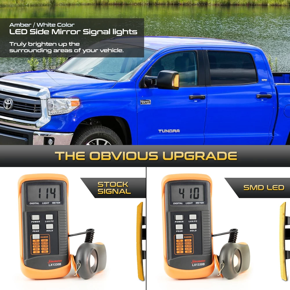 07-21 Toyota Tundra Sequential LED Side Mirror Lights - Clear Lens 6 07-21 Toyota Tundra Sequential LED Side Mirror Lights - Clear Lens - Image 4