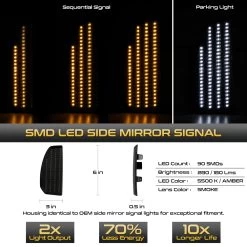 07-21 Toyota Tundra Sequential LED Side Mirror Lights - Smoked Lens -Professional Auto Parts Store 07 21 toyota tundra sequential led side mirror lights smoked lens 16