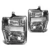 08-10 Ford Sueprduty F250 F350 F450 F550 Replacement Crystal Headlights - Chrome Clear
