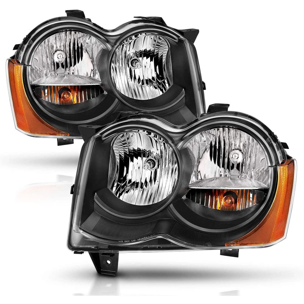 08-10 Jeep Grand Cherokee Factory-Style Headlights - Black 3 08-10 Jeep Grand Cherokee Factory-Style Headlights - Black