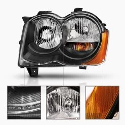 08-10 Jeep Grand Cherokee Factory-Style Headlights - Black 14 08-10 Jeep Grand Cherokee Factory-Style Headlights - Black -Professional Auto Parts Store 08 10 jeep grand cherokee factory style headlights black 68