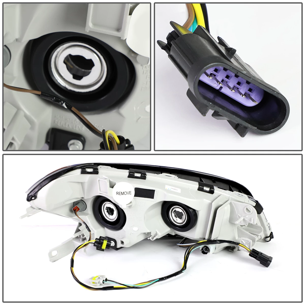 08-12 Chevy Malibu Headlight Assembly (Driver & Passenger Side) - Black 8 08-12 Chevy Malibu Headlight Assembly (Driver & Passenger Side) - Black - Image 6