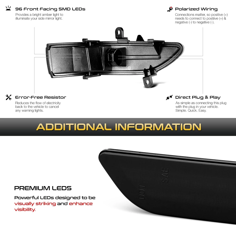 08-14 Subaru Tribeca / Outback Sequential LED Side Mirror Lights - Smoked 8 08-14 Subaru Tribeca / Outback Sequential LED Side Mirror Lights - Smoked - Image 6