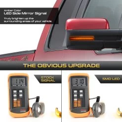 09-14 Ford F-150 Amber LED Side Mirror Light - Clear -Professional Auto Parts Store 09 14 ford f 150 amber led side mirror light clear 14