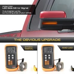 09-14 Ford F-150 Amber LED Side Mirror Light - Smoked -Professional Auto Parts Store 09 14 ford f 150 amber led side mirror light smoked 15