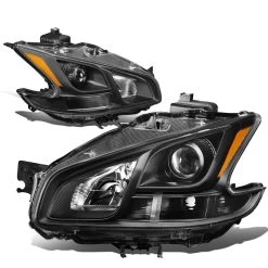 09-14 Nissan Maxima Replacement Projector Headlights - Black / Amber 13 09-14 Nissan Maxima Replacement Projector Headlights - Black / Amber -Professional Auto Parts Store 09 14 nissan maxima replacement projector headlights black amber 103