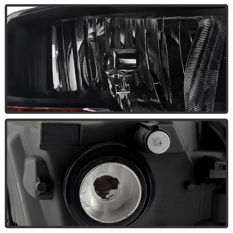 09-18 Dodge RAM 1500 2500 3500 Crystal Replacement Headlights - Black Smoked 5 09-18 Dodge RAM 1500 2500 3500 Crystal Replacement Headlights - Black Smoked - Image 3