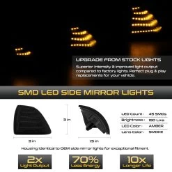 09-18 Dodge RAM 1500 2500 3500 Tow Mirror LED Side Mirror Lights [Sequential Signal] - Smoked Lens -Professional Auto Parts Store 09 18 dodge ram 1500 2500 3500 tow mirror led side mirror lights sequential signal smoked lens 16