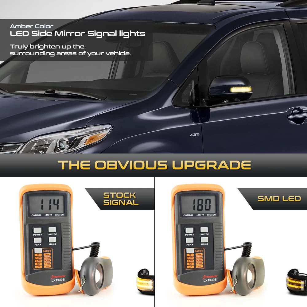 09-20 Toyota Tacoma/4Runner/Sienna/RAV4 Sequential LED Side Mirror Lights - Smoked Lens 6 09-20 Toyota Tacoma/4Runner/Sienna/RAV4 Sequential LED Side Mirror Lights - Smoked Lens - Image 4