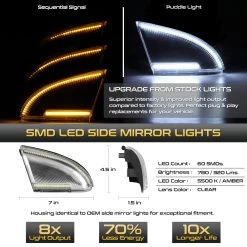 09-22 Ram Sport LED Side Mirror Puddle Lights - Switchback + Sequential -Professional Auto Parts Store 09 22 ram sport led side mirror puddle lights switchback sequential 44