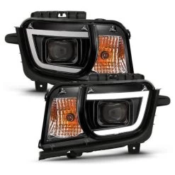 200-2013 Chevy Camaro LED DRL Tube Projector Headlights Black