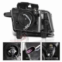 200-2013 Chevy Camaro LED DRL Tube Projector Headlights Black -Professional Auto Parts Store 10 12 chevy camaro led drl tube projector headlights black 79