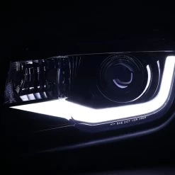 10-13 Chevy Camaro [Halogen Model] LED DRL Tube 3D Projector Headlights - Gloss Black -Professional Auto Parts Store 10 13 chevy camaro halogen model led drl tube 3d projector headlights gloss black 164