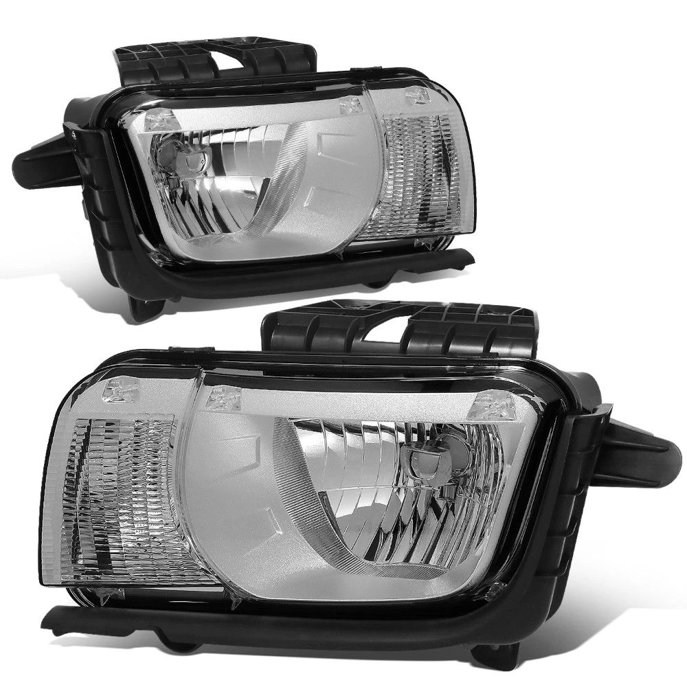 10-13 Chevy Camaro OE-Style Chrome Housing Halogen Headlights - Set 3 10-13 Chevy Camaro OE-Style Chrome Housing Halogen Headlights - Set