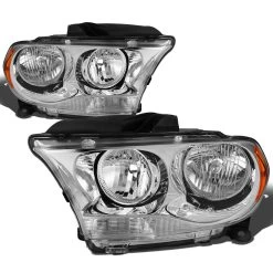 11-13 Dodge Durango [Halogen Model] Crystal Headlights - Chrome Amber -Professional Auto Parts Store 11 13 dodge durango halogen model crystal headlights chrome amber 185