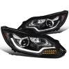 2012-2014 Ford Focus Optic-Style LED DRL Projector Headlights - Black 1 2012-2014 Ford Focus Optic-Style LED DRL Projector Headlights - Black -Professional Auto Parts Store 12 14 ford focus black projector headlights led drl strip turn signal 168