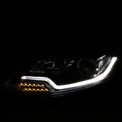 2012-2014 Ford Focus Optic-Style LED DRL Projector Headlights - Black -Professional Auto Parts Store 12 14 ford focus black projector headlights led drl strip turn signal 177