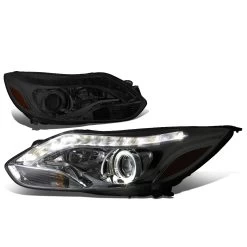 12-14 Ford Focus Pair Of LED Halo Projector Headlight W/ Running Light Strip - Smoked 10 12-14 Ford Focus Pair Of LED Halo Projector Headlight W/ Running Light Strip - Smoked -Professional Auto Parts Store 12 14 ford focus pair of led halo projector headlight w running light strip smoked 107