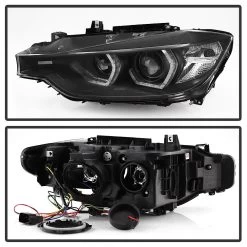 12-15 BMW 3-Series F30 Halo LED DRL Projector Headlights - Black 14 12-15 BMW 3-Series F30 Halo LED DRL Projector Headlights - Black -Professional Auto Parts Store 12 15 bmw 3 series f30 halo led drl projector headlights black 343
