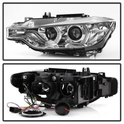 12-15 BMW 3-Series F30 Halo LED DRL Projector Headlights - Chrome -Professional Auto Parts Store 12 15 bmw 3 series f30 halo led drl projector headlights chrome 203